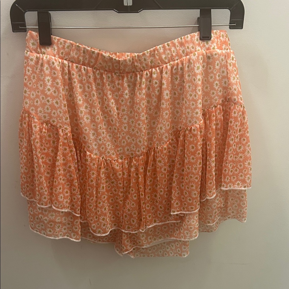 Floral Tiered Skort in Orange
